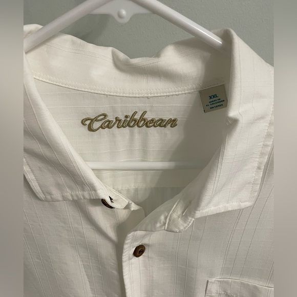 Men’s Caribbean Solid Short Sleeve Woven Camp Shirt Size XXL - Picture 5 of 8